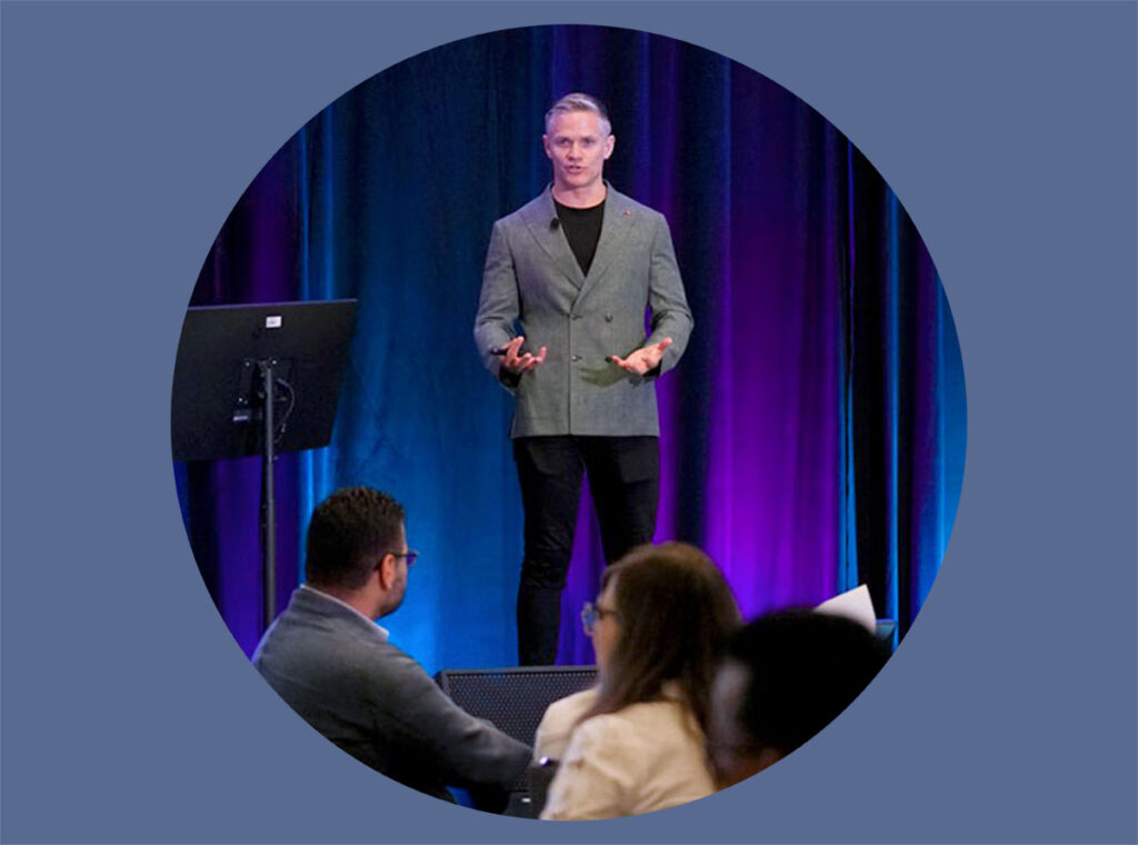 Andrew Webster delivers the workshop Work Better With AI to a crowd of global treasury and senior finance leaders at EuroFinance’s Annual International Treasury & Cash Management Summit.